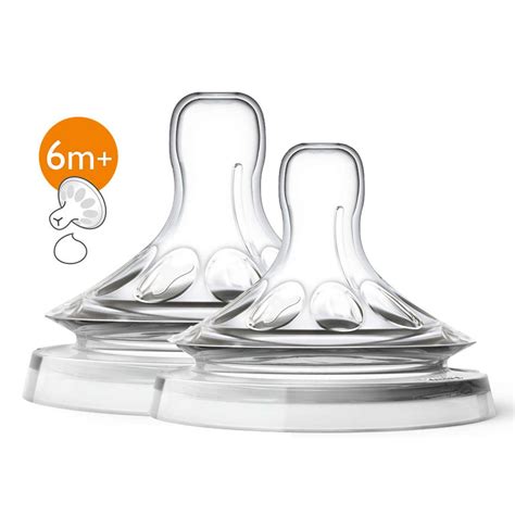 Philips Avent Teats Natural Thick Feed Flow Y Shape 6 Mth 2 Pcs