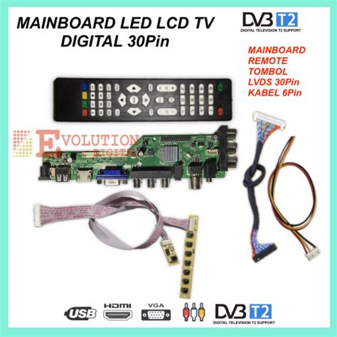 Jual Universal Led Lcd Tv Board Paket Mb Unit Lvds Pin Kab