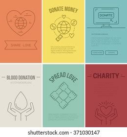 Collection Vector Banner Templates Charity Objects Stock Vector ...