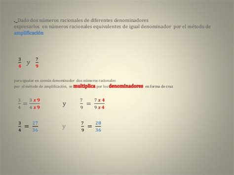 Conversion a numeros racionales equivalentes