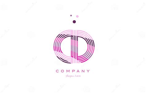 Cd C D Alphabet Letter Logo Pink Purple Line Icon Template Vector Stock