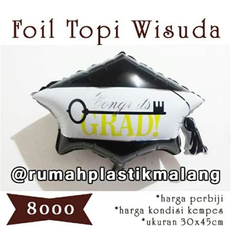 Jual Balon Foil Topi Wisuda Toga Graduate Graduated Graduation