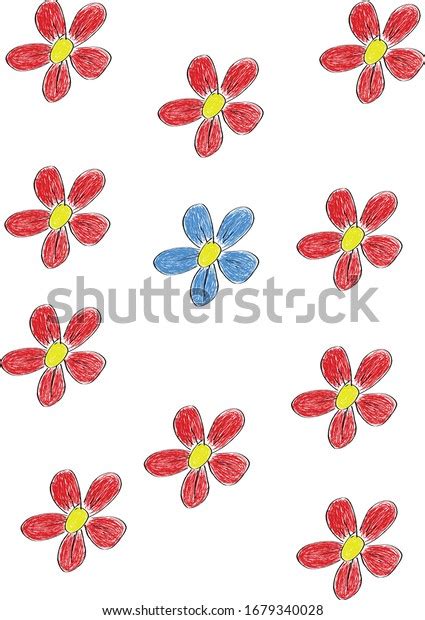 Free Hand Drawing Flowers Vector Pattern Stock Vector (Royalty Free ...