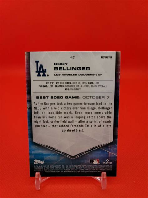 Cody Bellinger Bowman S Best Refractor Los Angeles Dodgers H