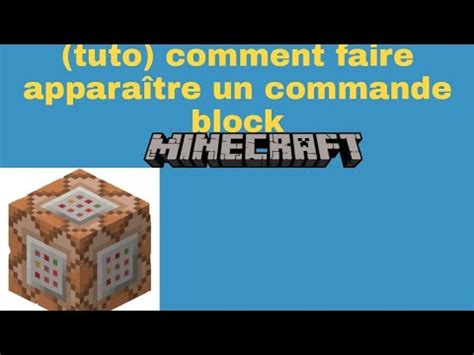 Tuto Comment Avoire Un Commande Block Sur Mincraft Youtube