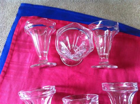 6 Glass Ice Cream Sundae Glasses EBay