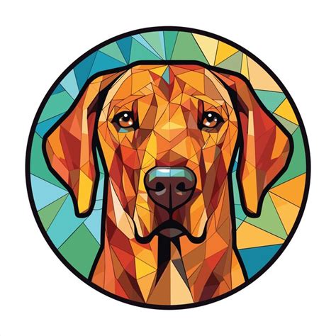 Rhodesian Ridgeback Hund Bunte Aquarell Buntglas Cartoon Kawaii Clipart