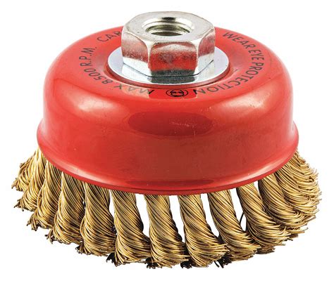 Grainger Approved In Knotted Wire Cup Brush Arbor Hole Mounting