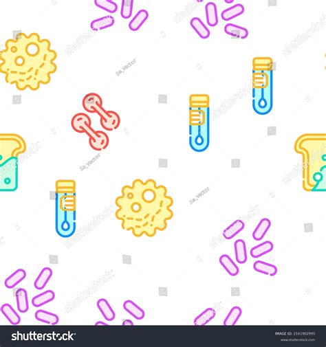 Pathogen Virus Disease Collection Vector Seamless Stock Vector Royalty