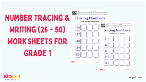 number tracing writing   worksheets  grade  kidpid