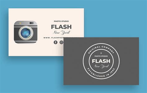 Customize this Flat Simple Flash Photo Studio Business Card design online