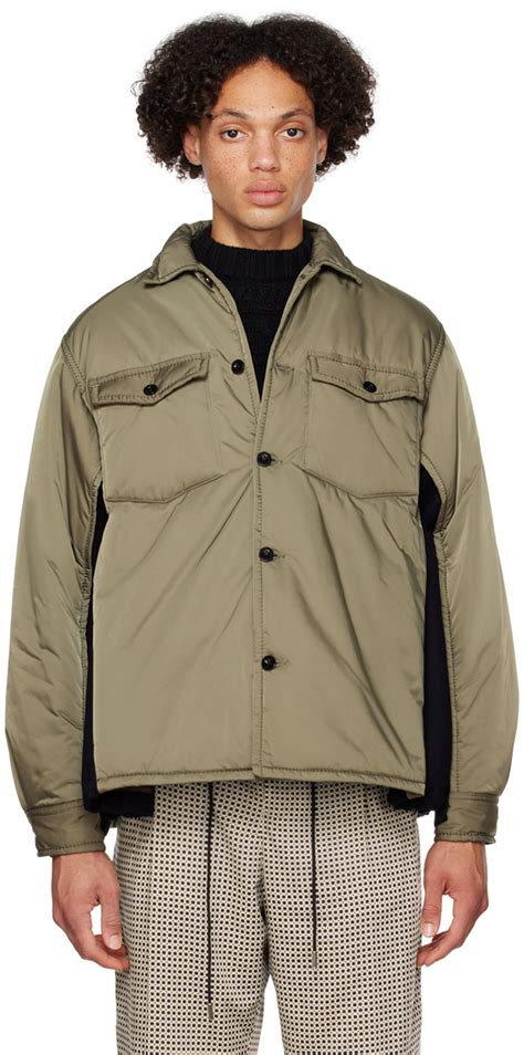 Khaki Sports Mix Jacket By Sacai On Sale