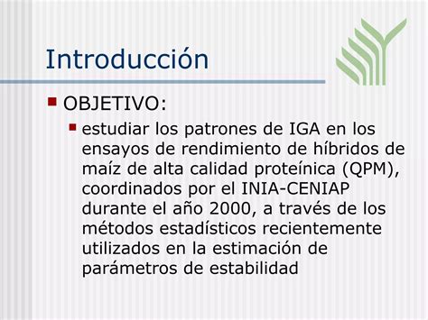 Métodos recientes para analizar la interacción genotipo ambiente PPT