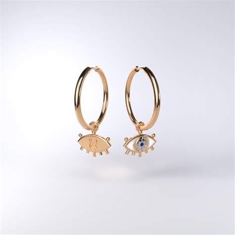 Cosmic Eye Hoop Earrings Nadia Zachou Fine Jewellery Creations