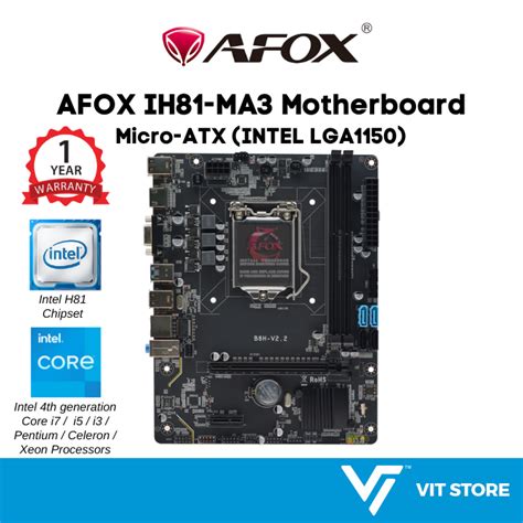 Afox Ih Ma Micro Atx Motherboard Intel Lga Intel H Chipset