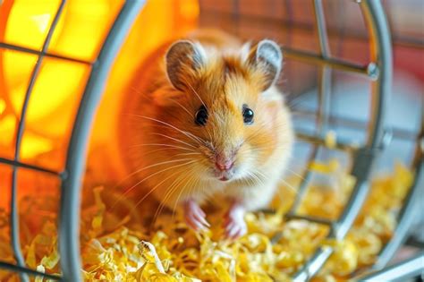 Premium Photo | Hamster and a wheel in a cage