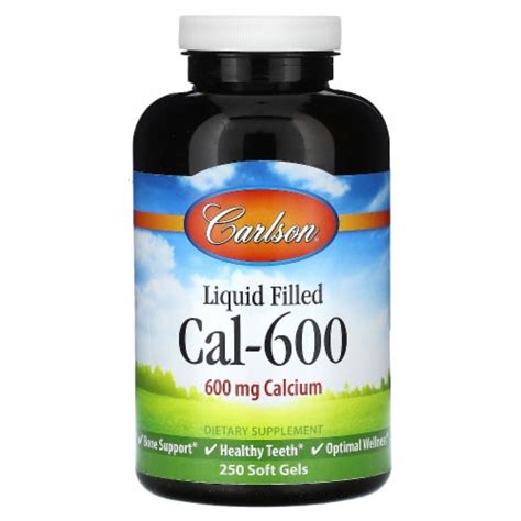 Carlson Liquid Filled Cal 600 600 Mg 250 Soft Gels 250 Count Frys