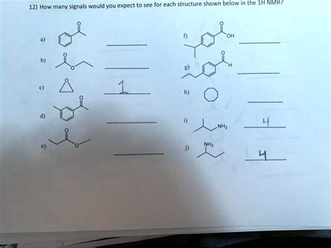Solved 12 How Many Signals Would You Expect To See For Each Structure