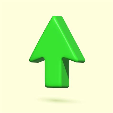 Premium Vector 3d Green Up Sign Green Arrow Vector