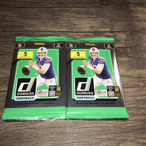 2 Packs Of 2022 Panini Donruss Football 5 Card Pack Factory Sealed