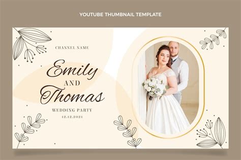 Free Vector Hand Drawn Wedding Youtube Thumbnail