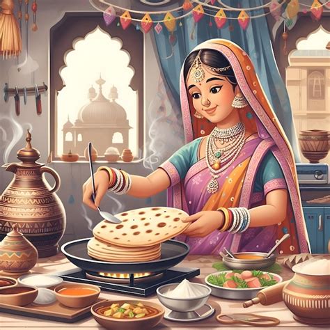 Premium Photo Indian Old Woman Making Or Cooking Food In An Ancient