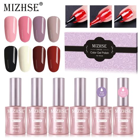 MIZHSE Juego de esmaltes en Gel UV para manicura barniz híbrido para