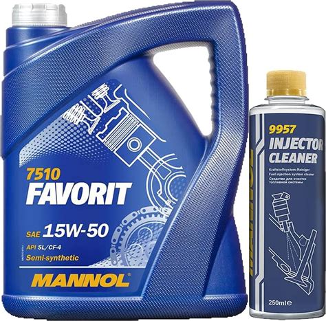 MANNOL 5l 7510 Favorit 15W 50 API SL CF 4 Injector Cleaner