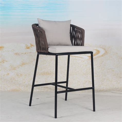 Patio Rattan Weaving Chair With Cushion Outdoor Wicker Dining Table