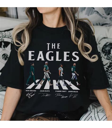 Eagles Walking Abbey Road Signatures Football Shirt Nick Etsy