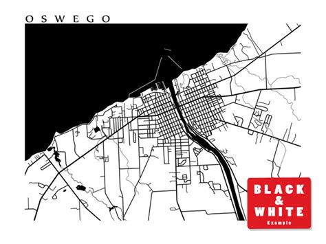 Oswego NY Map Print Upstate New York - Etsy