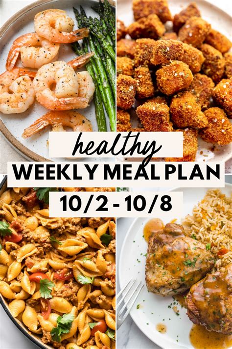 Healthy Weekly Meal Plan October Lowcalicious