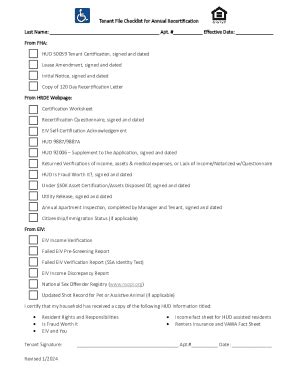 Fillable Online Appendix B Tenant File Review Checklist Instructions