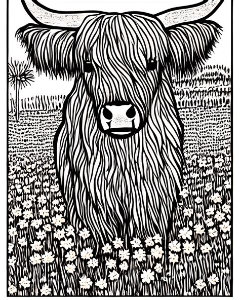 Highland Cow Coloring Pages Coloring Nation