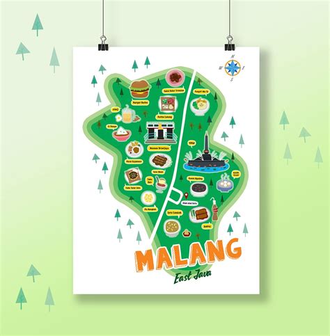 Map of Malang City on Behance | Malang, Illustrated map, Map