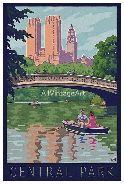 Vintage New York Travel Poster By AllVintageArt Redbubble