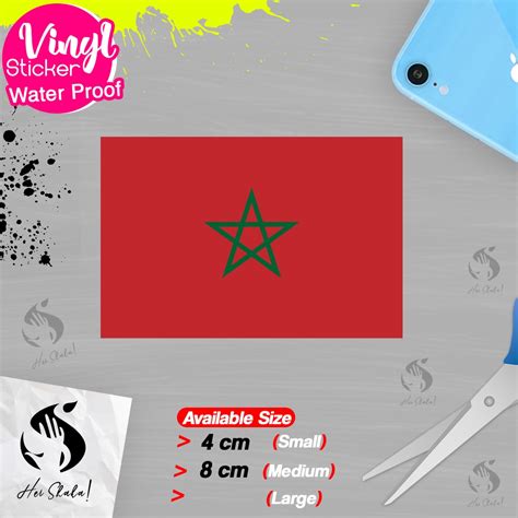 Jual Stiker Morocco Maroko Sticker Vinyl Satuaan Motif Bendera Negara