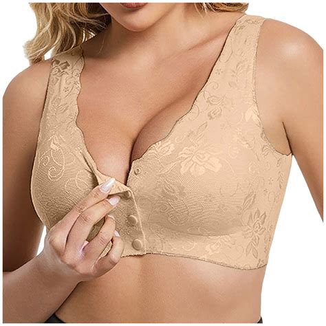 Sopiago Sexy Lingerie Women S Front Closure Bra Full Coverage Wirefree