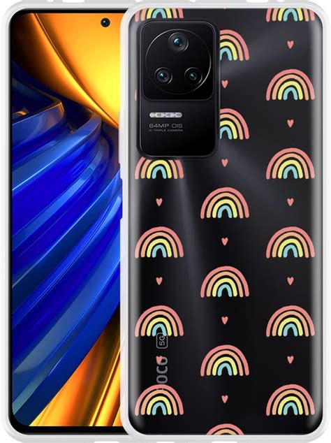 Poco F4 Hoesje Regenboog Patroon Designed By Cazy Bol