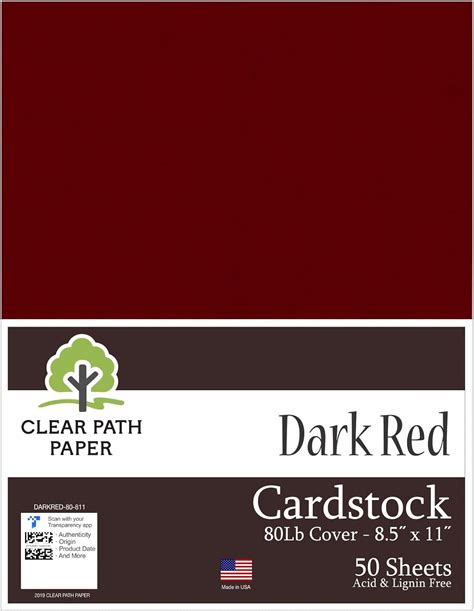 Dark Red Cardstock 85 X 11 216cm X 28cm 80lb Cover 216gsm