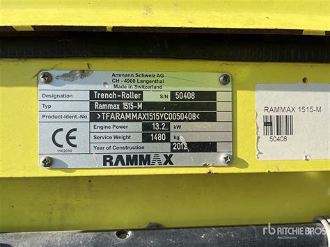 2012 Ammann RAMMAX 1515 M Compactador Pata Cabra Ritchie Bros