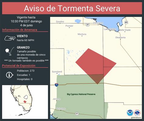 Nws Miami On Twitter Aviso De Tormenta Severa Incluye Hendry County