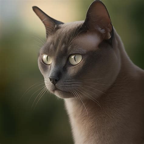 Gato Birmano Realista Sobre Un Deslumbrante Fondo Natural Al Aire Libre