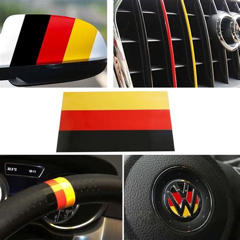 1 10 Germany Flag In Car Sticker Stripe Decal For Euro Car Audi BMW