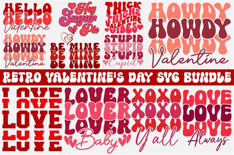 Retro Valentines Day Svg Bundle Graphic By Creative T Shirts · Creative Fabrica