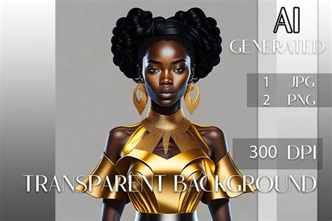 African American Woman, Fashion Digital Art, Dark Skin Girl