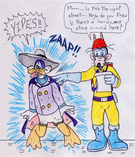 Megavolt Shocks Darkwing By Jose Ramiro On Deviantart