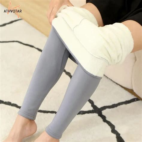 Athvotar Leggings Inverno Quente Leggings Mulheres Manter Cintura Alta