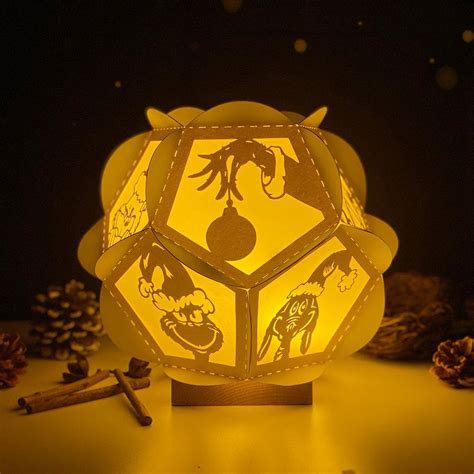 The Grinch Pentagon 3d Lantern File Cricut File Lightboxgoodman