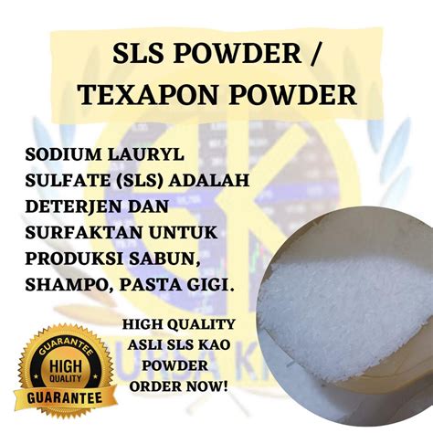 Jual Termurah 1 KgSLS Powder Texapon Powder Sodium Lauryl Sulfate